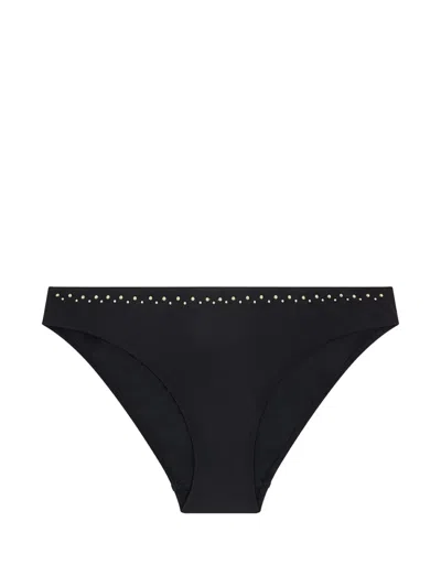 Aubade Summer Stars Studded Bikini Bottoms In Black