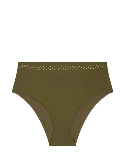 Aubade Summer Stars Studded Bikini Bottoms In Green