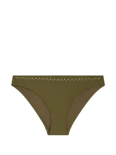 Aubade Summer Stars Studded Bikini Bottoms In Green