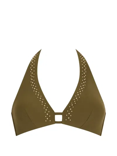 Aubade Summer Stars Studded Triangle Bikini Top In Green