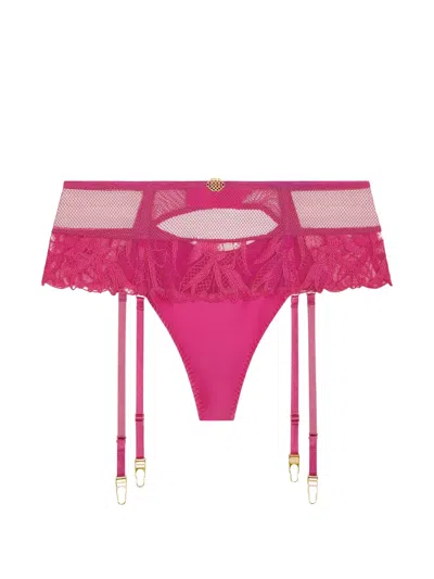 Aubade Sweet Euphoria Embroidered Suspender Brief In Pink