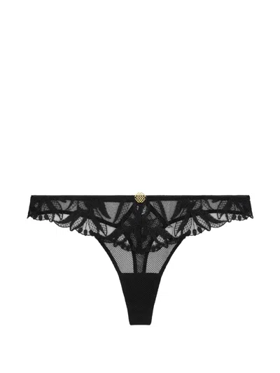 Aubade Sweet Euphoria Embroidered Thong In Black