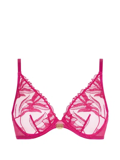 Aubade Sweet Euphoria Embroidered Triangle Bra In Pink