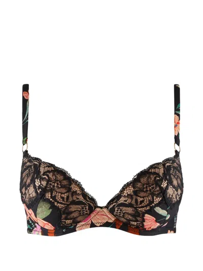 Aubade Sweet Folk Floral-print Lace-trim Bra In Multi