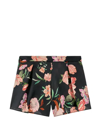 Aubade Sweet Folk Floral-print Shorts In Black