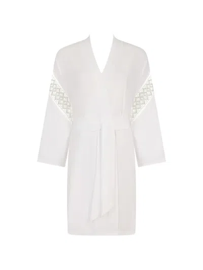 Aubade Sweet Obsession Embroidered Dressing Gown In White