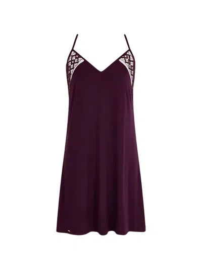 Aubade Sweet Obsession Embroidered Nightdress In Purple