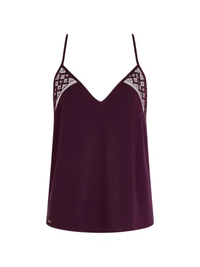 Aubade Sweet Obsession Lace-panelled Pyjama Top In Purple