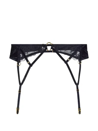 Aubade The Night Before Lace-trim Suspender Belt In Black
