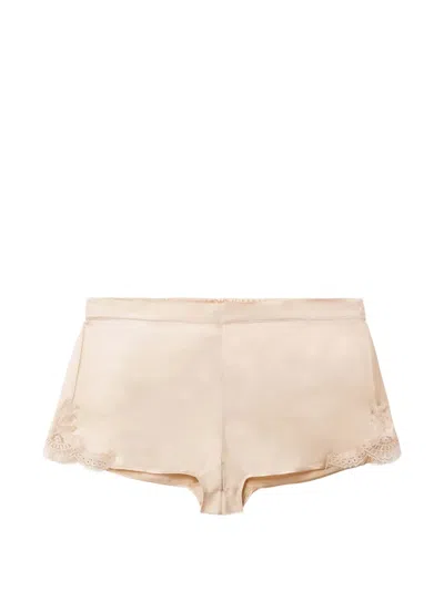 Aubade Toi Mon Amour Lace-trim Pajama Shorts In Gray