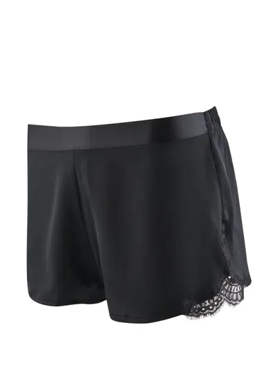 Aubade Toi Mon Amour Lace-trim Pyjama Bottoms In Black