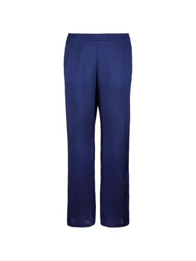 Aubade Toi Mon Amour Silk Pajama Bottoms In Blue