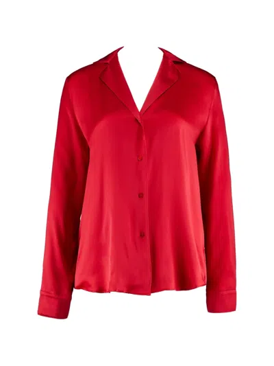 Aubade Toi Mon Amour Silk Pajama Top In Red