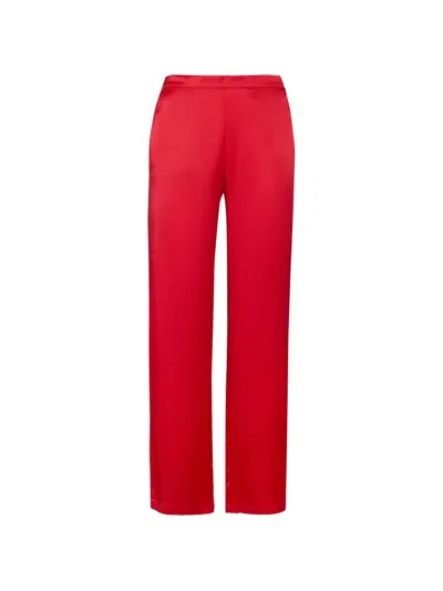 Aubade Toi Mon Amour Silk Pyjama Bottoms In Red