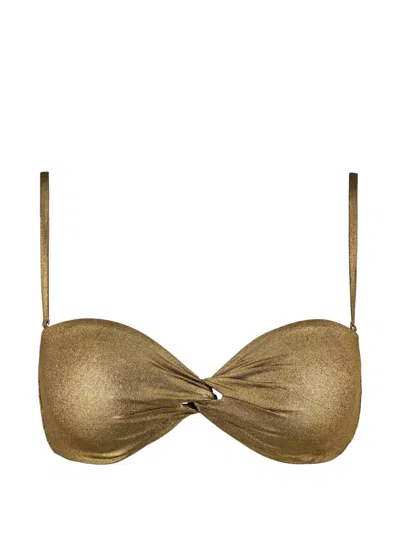 Aubade Twist-detail Bandeau Bikini Top In Brown