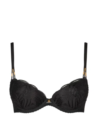 Aubade Vibes Embroidered Plunge Bra In Black