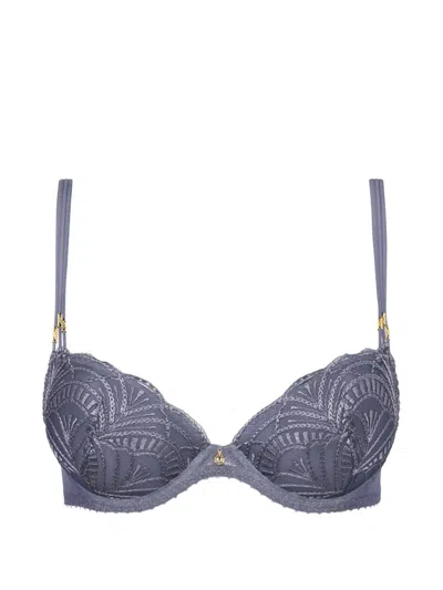 Aubade Vibes Embroidered Push-up Bra In Blue