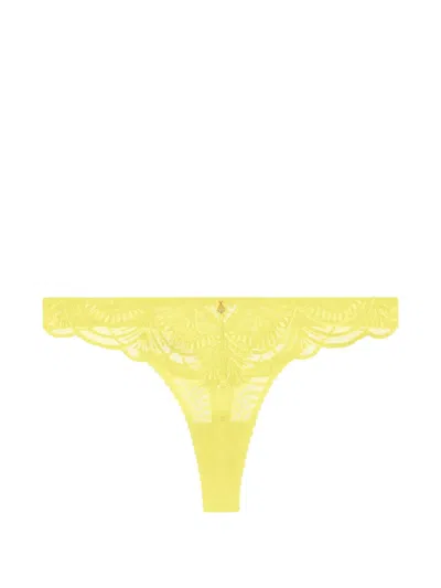 Aubade Vibes Embroidered Thong In Yellow