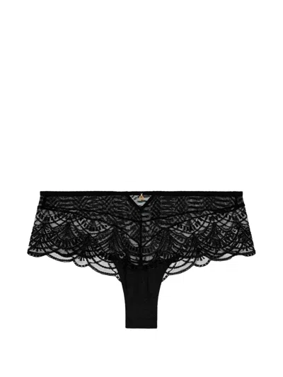 Aubade Vibes Lace-embroidered Briefs In Black
