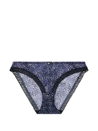 Aubade Vibrant Emotion Leopard-print Briefs In Blue