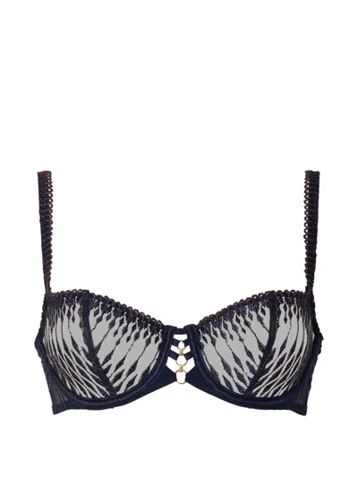 Aubade Voodoo Beijo Embroidered Underwired Bra In Blue