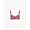 Aubade Womens Crimson Red Magnetic Spell Half-cup Underwired Lace Bra