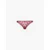 Aubade Womens Crimson Red Magnetic Spell Stretch-lace Tanga Briefs