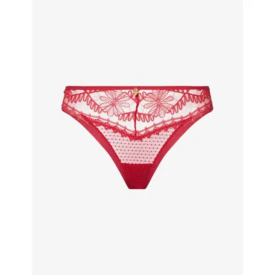Aubade Womens  Mystery Of Love Tanga Lace Briefs In Red