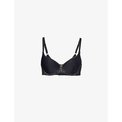AUBADE WOMENS NOIR ROSESSENCE SPACER UNDERWIRED WOVEN BRA