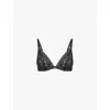 Aubade Womens Noir Rosessence Underwired Stretch-lace Plunge Bra In Noir