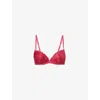 Aubade Womens Vibes Underwired Lace Plunge Bra Love Potion