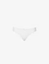 Aubade Womens Blanc Lovessence Floral-embroidered Stretch-woven Thong In Blanc