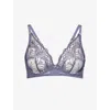 Aubade Womens Denim Vibes Underwire Lace Bra In Purple
