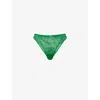 Aubade Womens Green Island Losing My Mind Low-rise Stretch-lace Tanga Briefs