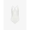 Aubade Womens Opale Kiss Of Love Plunge-neck Lace Body In Opale