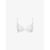 Aubade Womens Pearl Vibes Underwired Lace Plunge Bra In White