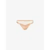 Aubade Womens Tanga Sheer Emotion Embroidered Stretch-woven Briefs Sand In Neutral