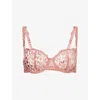 Aubade Womens Warm Pink Sheer Underwire Mesh Bra In Neutral