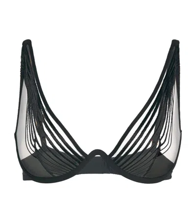 Aubade X Cindy Bruna Sumptuous Waves Triangle Bra In Black