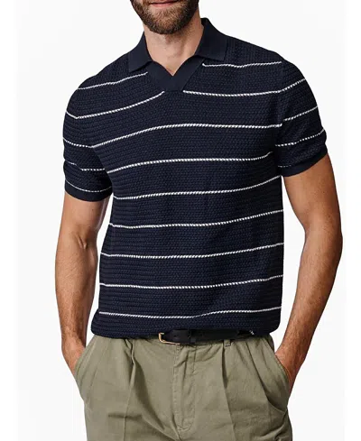 Aubin Alford Textured Cotton Polo Shirt In Black