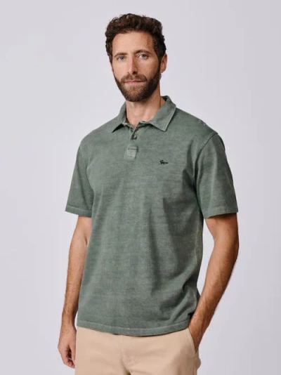 Aubin Arkwright Heavyweight Jersey Polo In Green