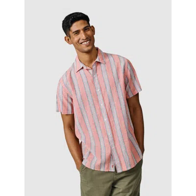 Aubin Austin Cotton Linen Short Sleeved Shirt In Pink