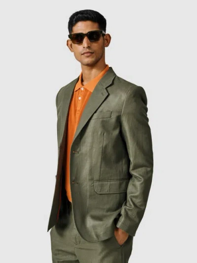 Aubin Axholme Tailored Linen Blend Blazer In Green
