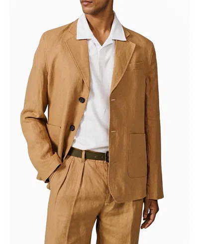 Aubin Belvedere Relaxed Linen Blazer In Gray