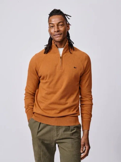 Aubin Bonby Zip Neck Sweater In Brown