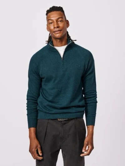Aubin Bonby Zip Neck Sweater In Green