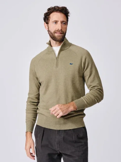 Aubin Bonby Zip Neck Sweater In Green