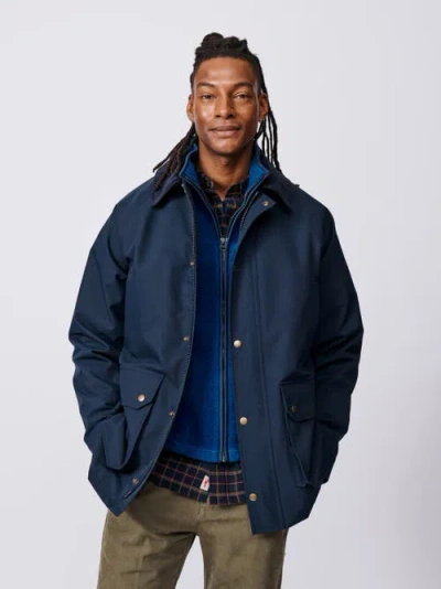 Aubin Derwent Long Sleeve Collared Barn Jacket In Blue