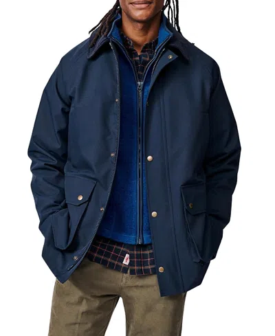 Aubin Derwent Long Sleeve Collared Barn Jacket In Blue