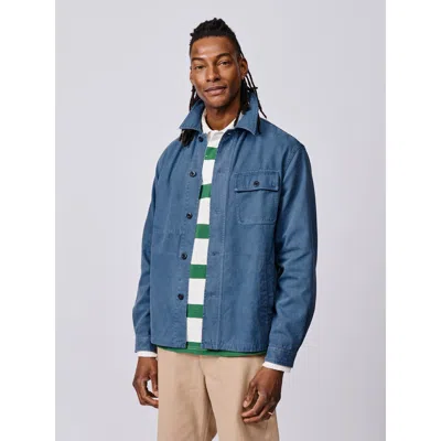 Aubin Dowse Long Sleeve Relaxed Worker Jacket In Blue
